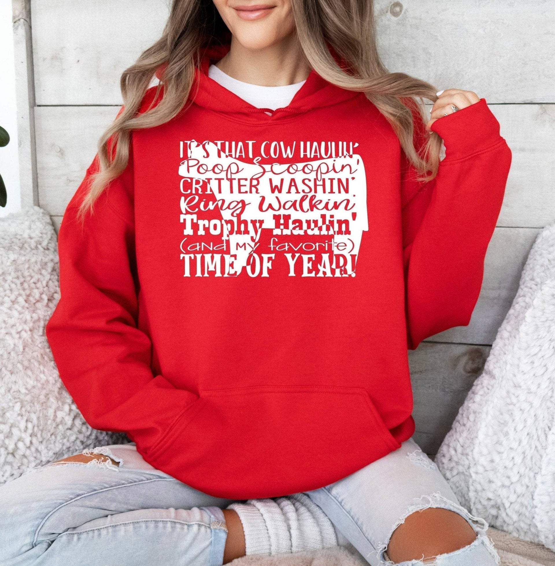 Cow Haulin Poop Scoopin Adult/Youth Unisex Cotton Hoodie - Cryin Creek