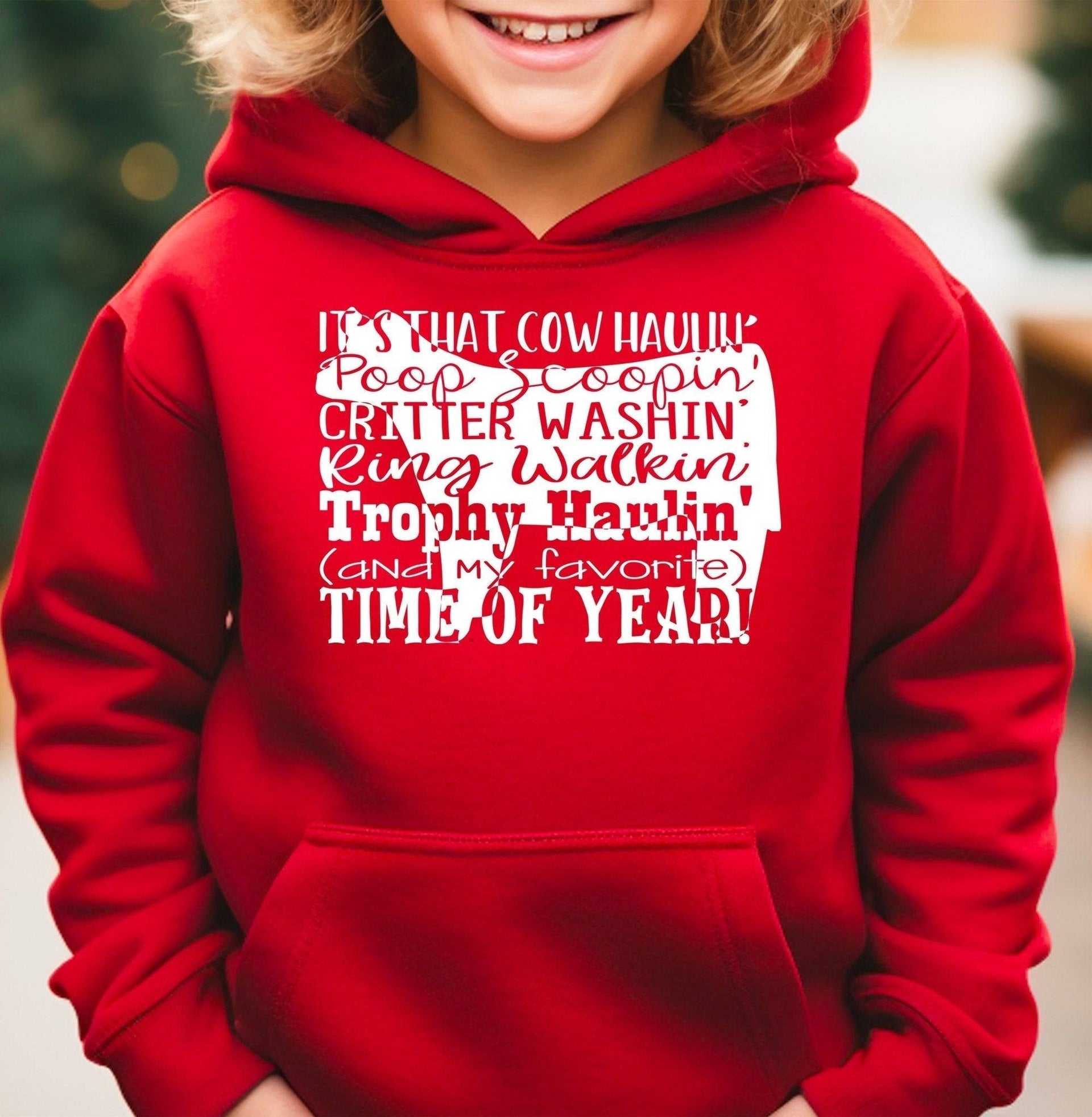 Cow Haulin Poop Scoopin Adult/Youth Unisex Cotton Hoodie - Cryin Creek