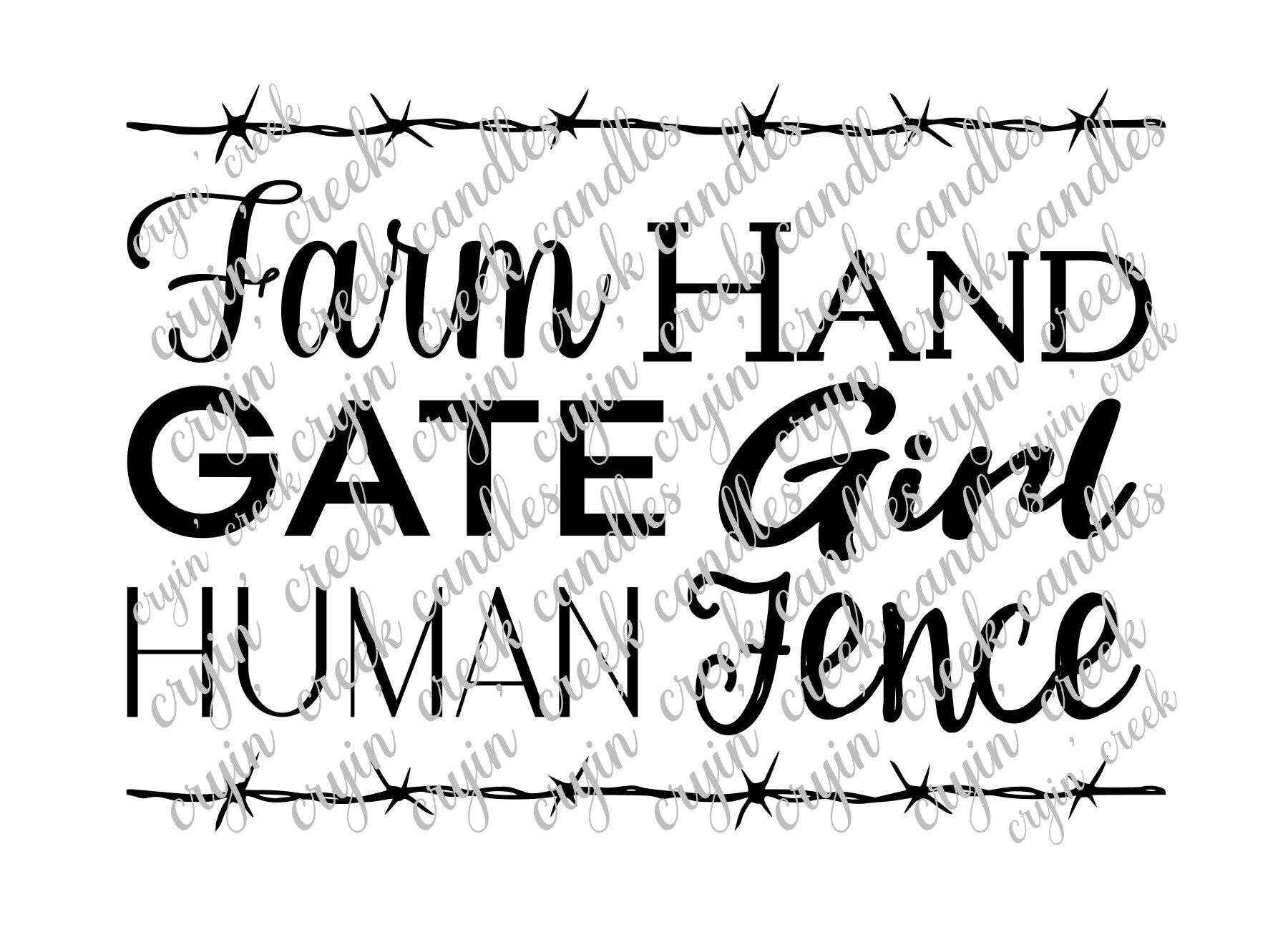 Farm Hand Gate Girl Human Fence Digital Download