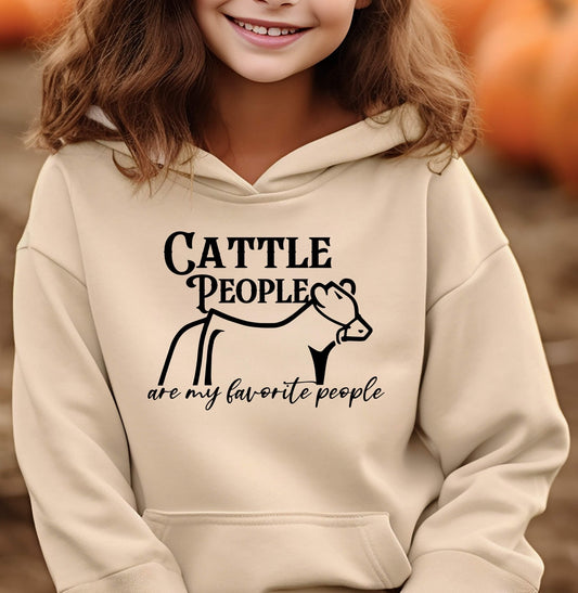 Cattle People Are My Favorite People Adult/Youth Hooded Sweatshirt - 0