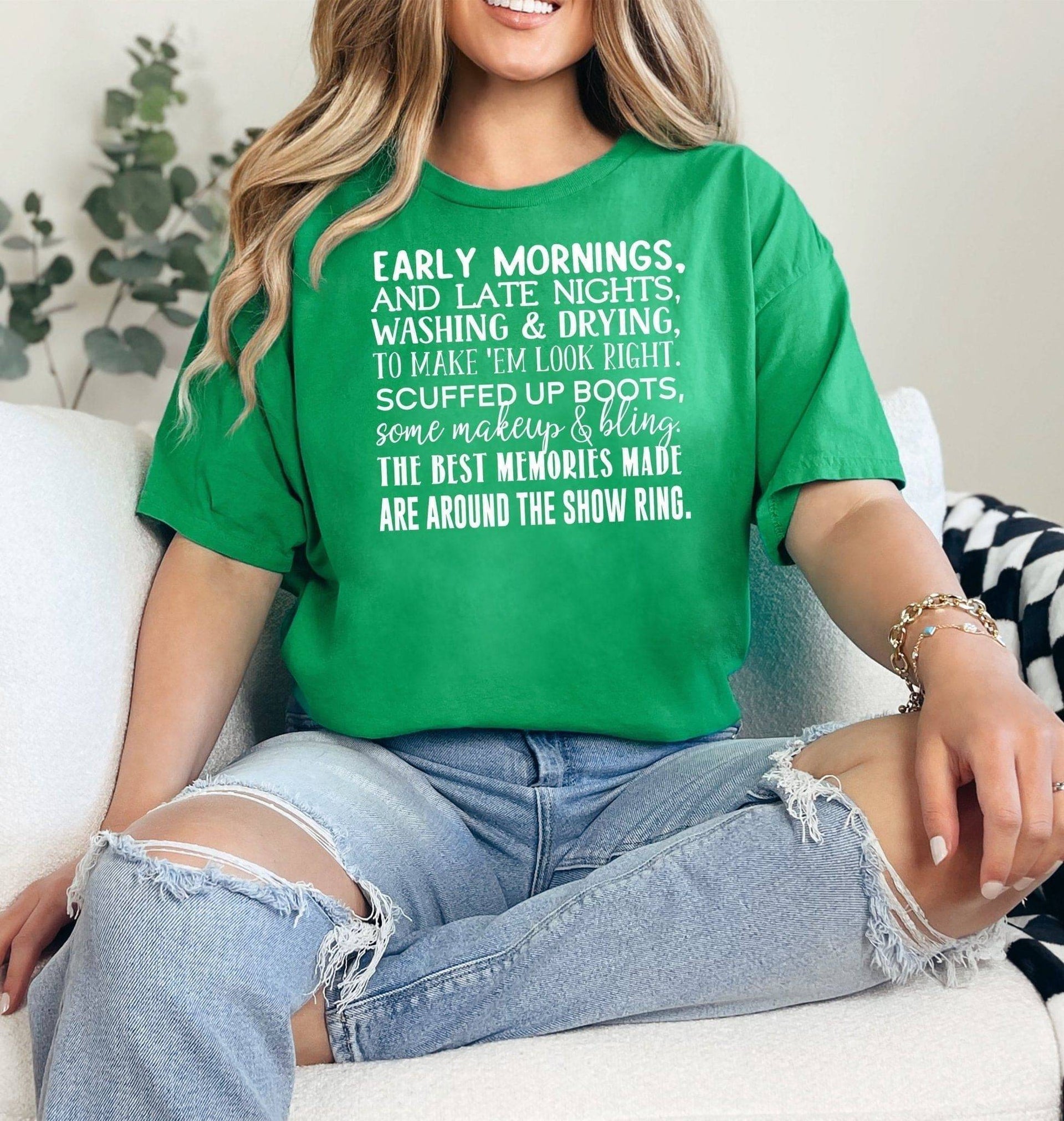 Early Mornings Late Nights Adult/Youth Cotton T-Shirt - Cryin Creek
