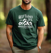 The Best Things in Life Happen with Friends Adult Cotton T-Shirt - Cryin Creek
