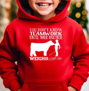 You Don't Know Teamwork Adult/Youth Unisex Hoodie (boy/steer) - Cryin Creek