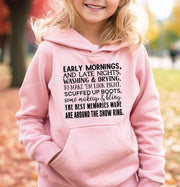 Early Mornings Late Nights Adult/Youth Cotton Hooded Sweatshirt - Cryin Creek
