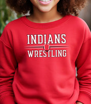 Indian Wrestling Headgear Adult or Youth Cotton Crewneck Sweatshirt - Cryin Creek