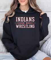 Indians Wrestling Headgear Adult or Youth Cotton Hooded Sweatshirt - Cryin Creek