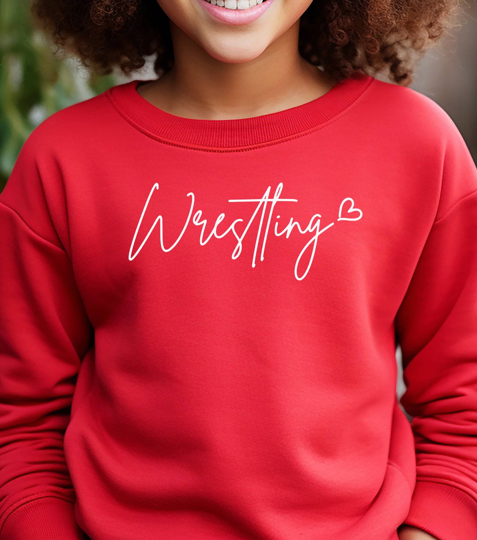 Wrestling Love Adult or Youth Cotton Crewneck Sweatshirt - Cryin Creek