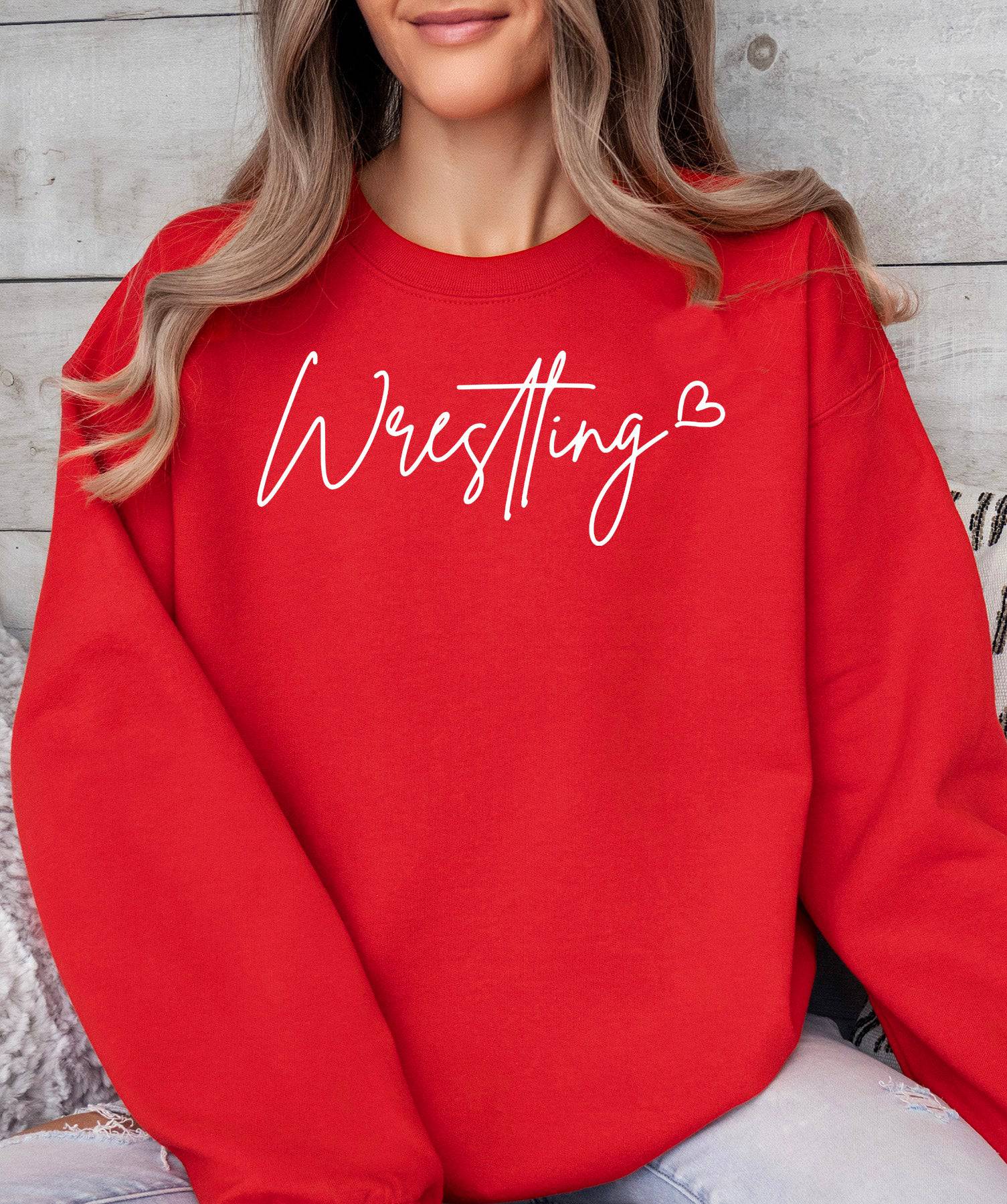 Wrestling Love Adult or Youth Cotton Crewneck Sweatshirt - Cryin Creek