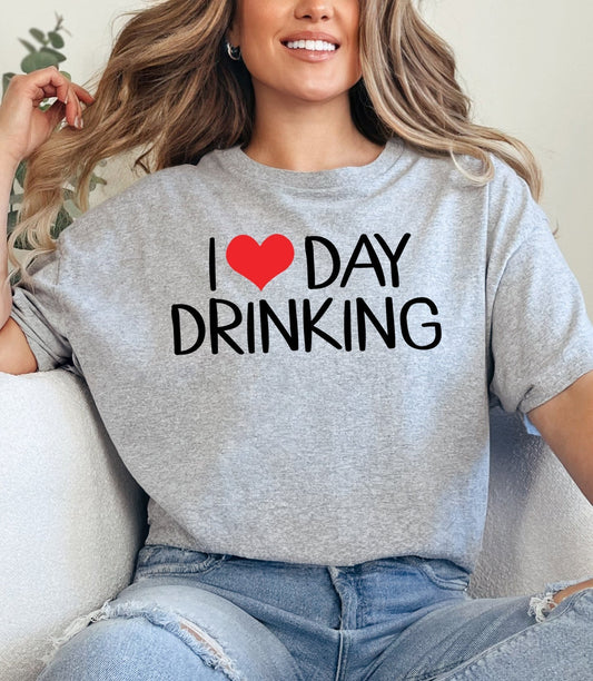 I Love Day Drinking Adult Unisex Cotton T-Shirt - 0