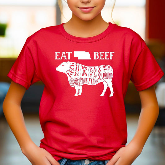 Eat Nebraska Beef Adult/Youth Cotton T-Shirt - 0