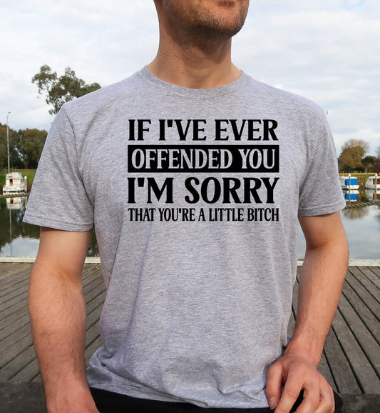 If I've Every Offended You I'm Sorry You're a Little Bitch Adult Unisex Cotton T-Shirt - 13