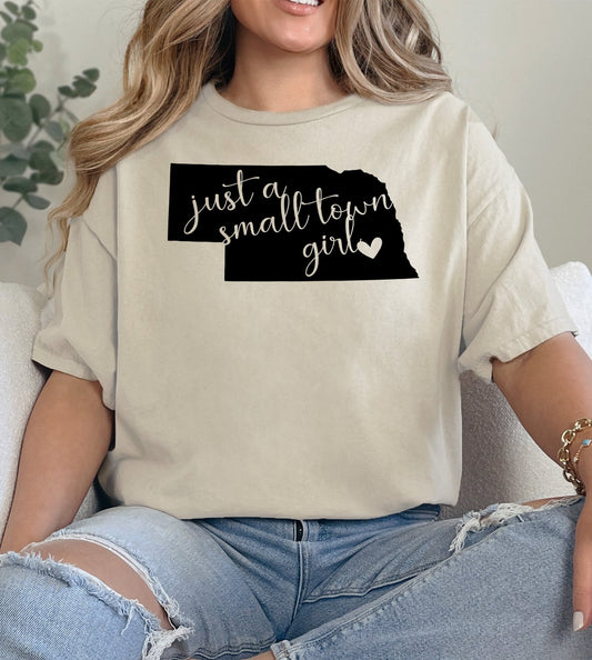 Just a Small Town Nebraska Girl Adult/Youth Cotton T-Shirt | Cryin Creek