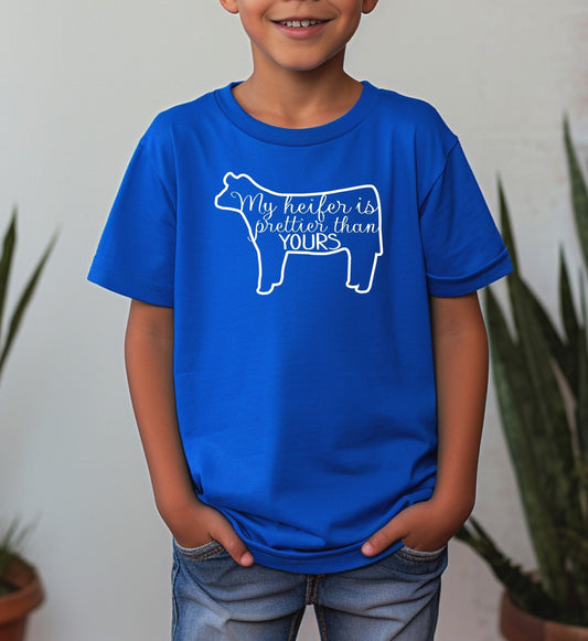 My Heifer is Prettier Than Yours Adult/Youth Cotton T-Shirt | Cryin Creek