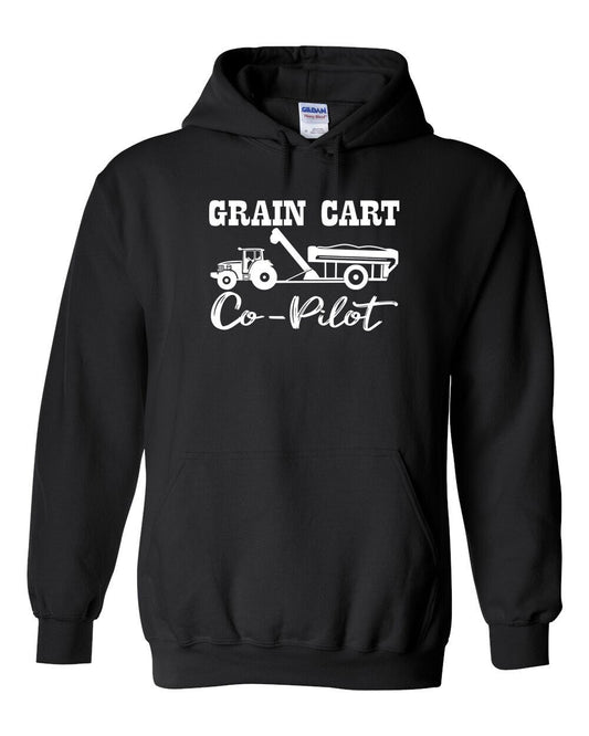 Grain Cart Co-Pilot Adult Cotton Unisex Hooded Sweatshirt | Cryin Creek