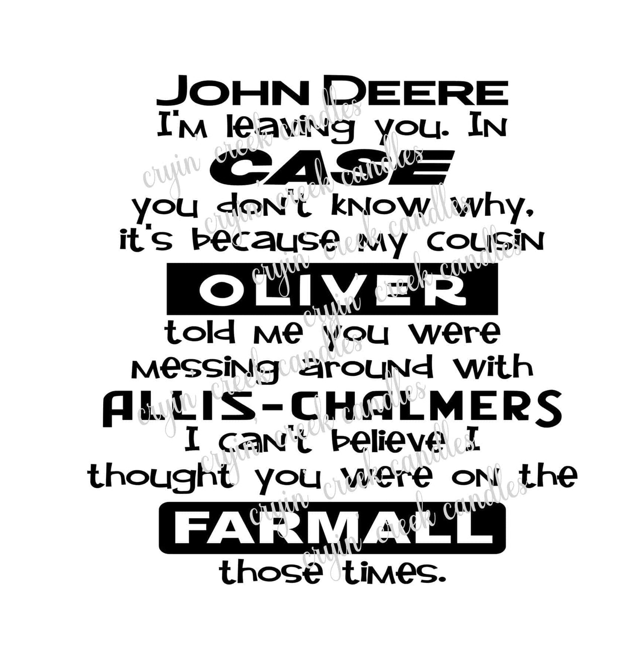 Antique Tractor Dear John Letter Digital Download