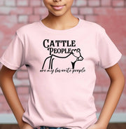 Cattle People Are My Favorite People Pink Tee Youth