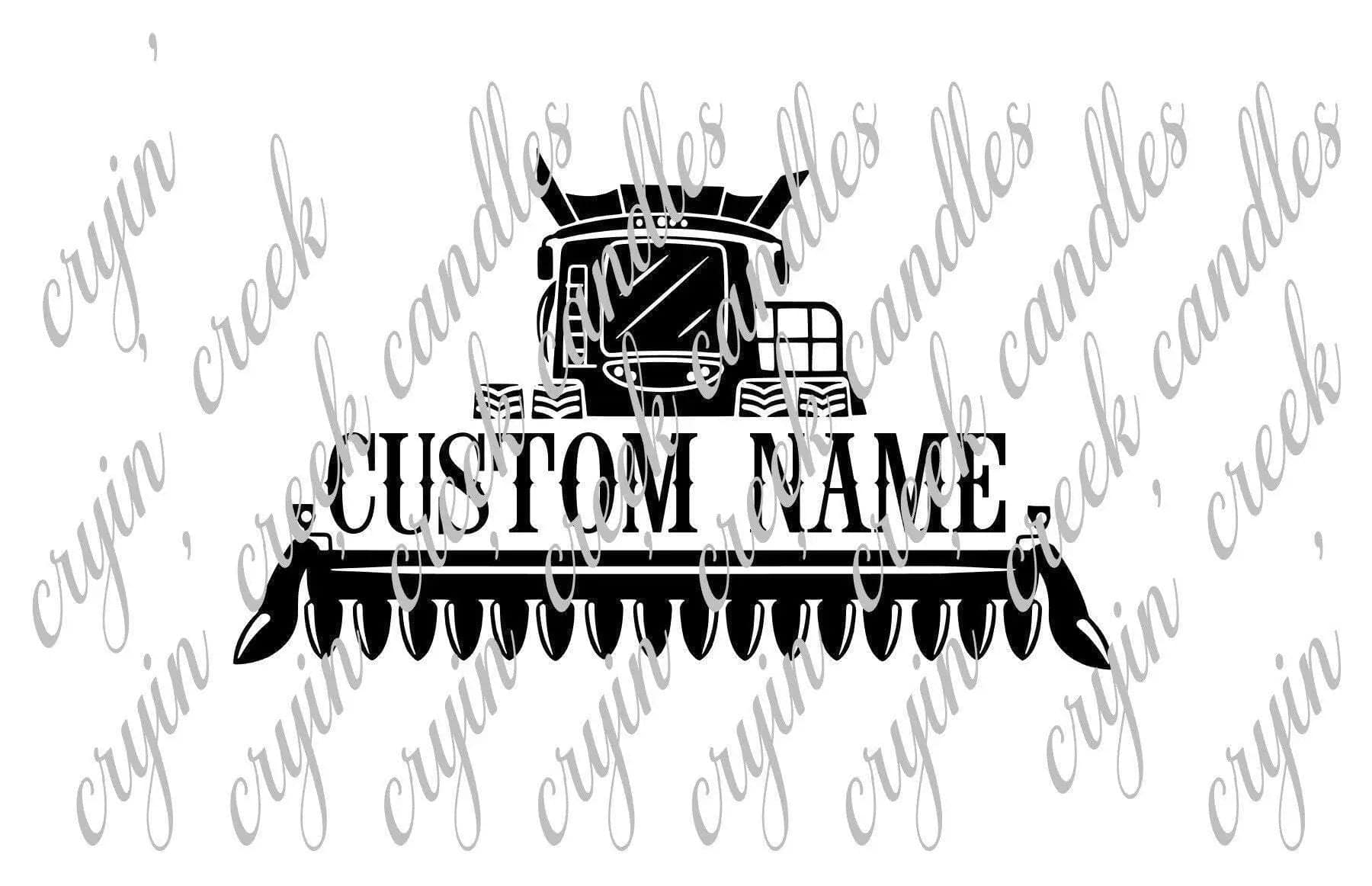 Custom Farm Name Combine Design Digital Download