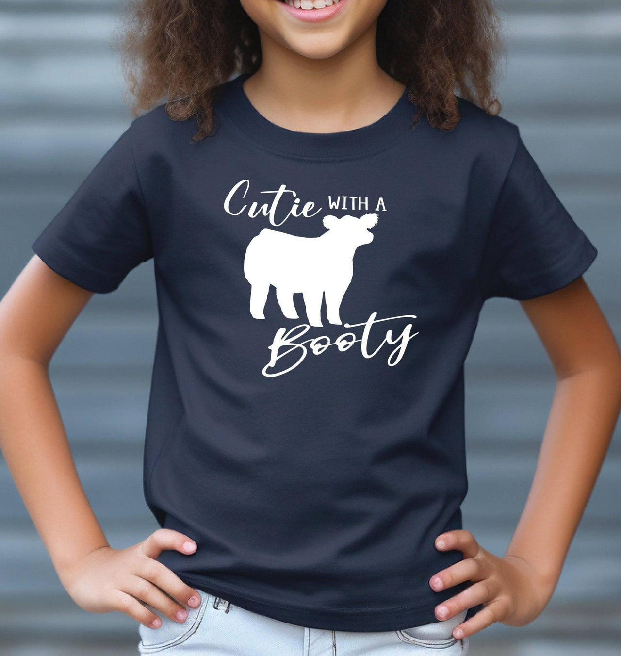 Cutie with a Booty Navy Tee Youth