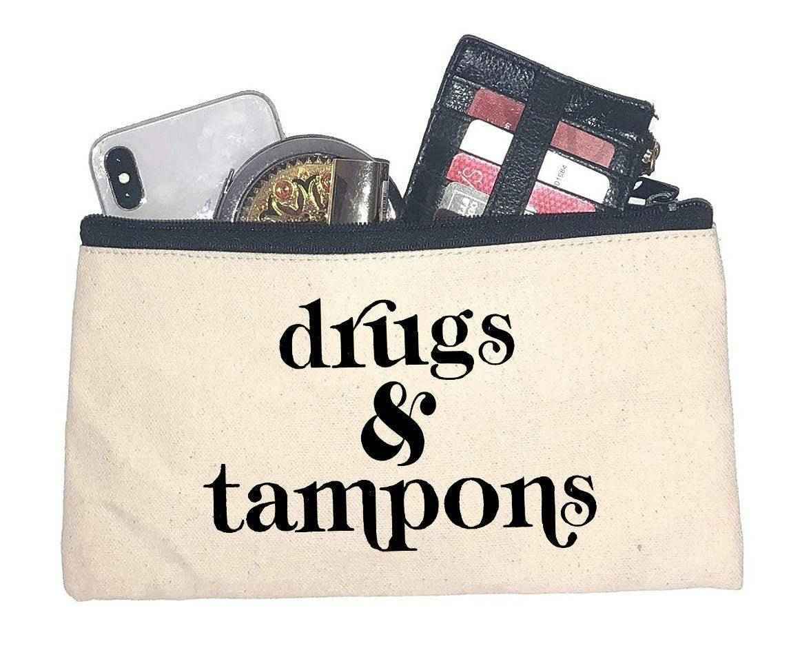 Drugs & Tampons Canvas Makeup Bag