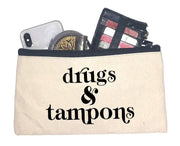 Drugs & Tampons Canvas Makeup Bag Off White