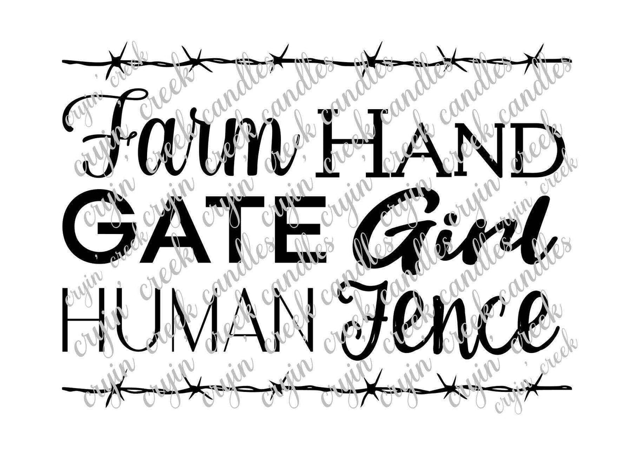 Farm Hand Gate Girl Human Fence Digital Download