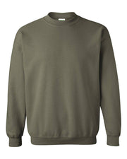 Farmhouse Lounge Distressed Nebraska Logo Cotton Crewneck Military Green