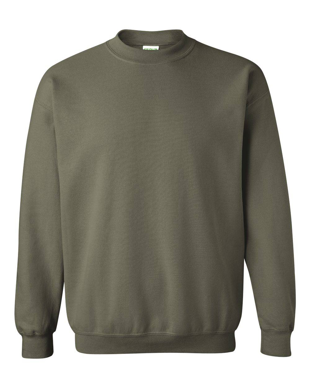 Farmhouse Lounge Distressed Nebraska Logo Cotton Crewneck Military Green