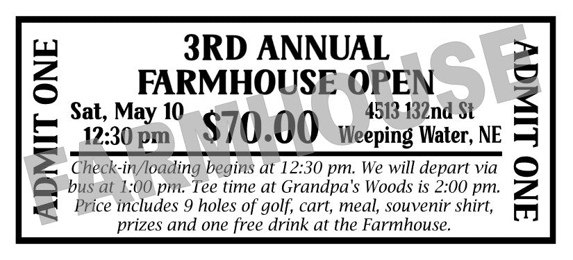 Farmhouse Open Ticket Digital Download