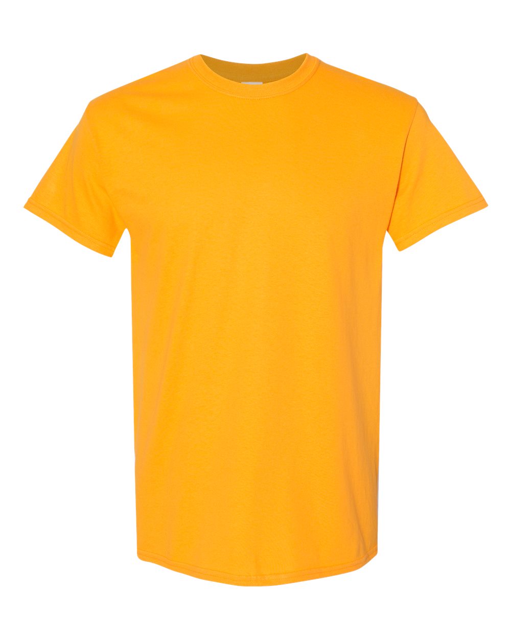 Gildan gold t-shirt on white background