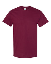 Gildan maroon t-shirt on white background