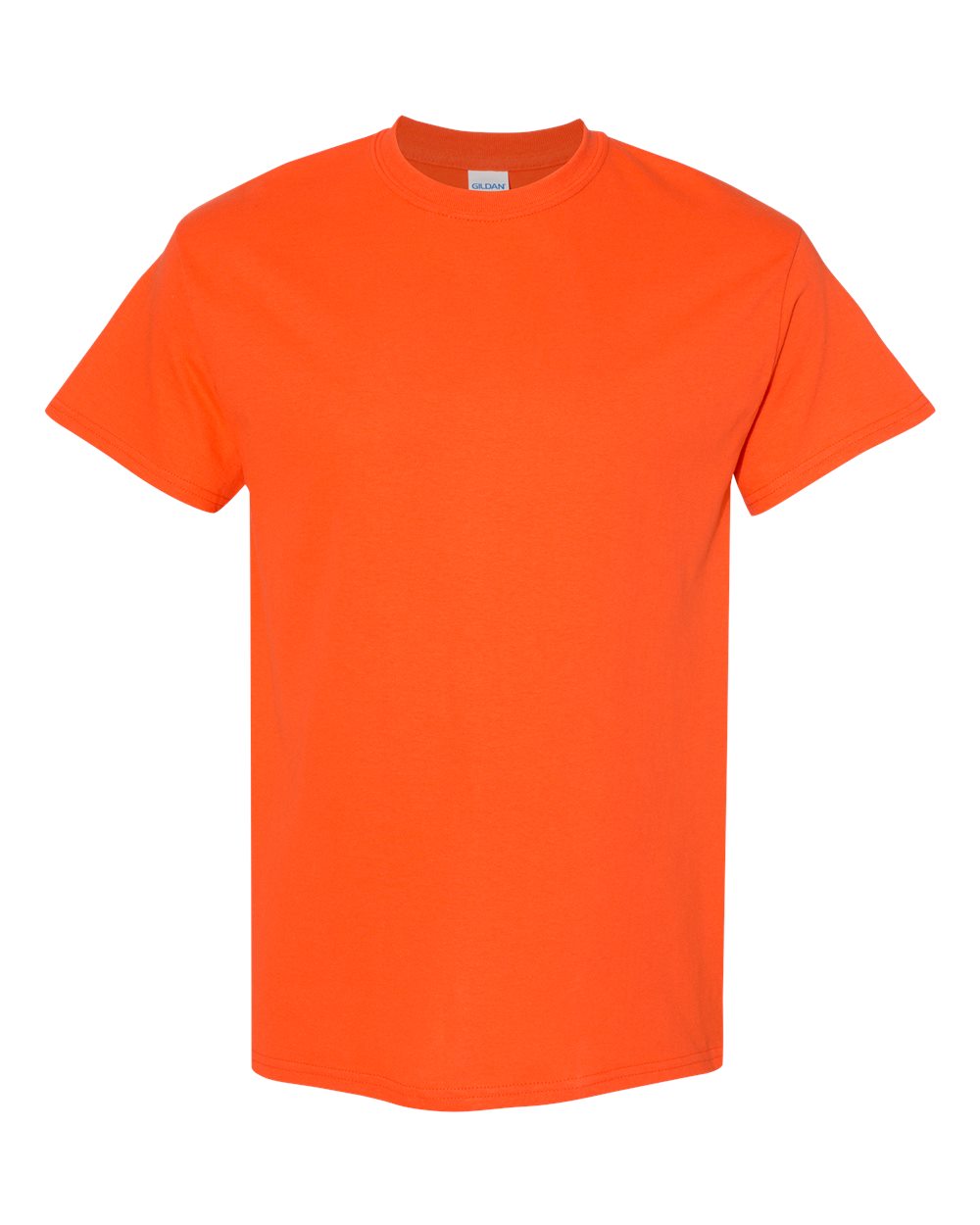 Gildan orange t-shirt on white background