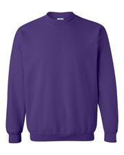 Gildan purple crewneck sweatshirt on white background