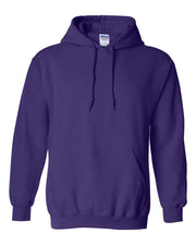 Gildan purple hoodie on white background