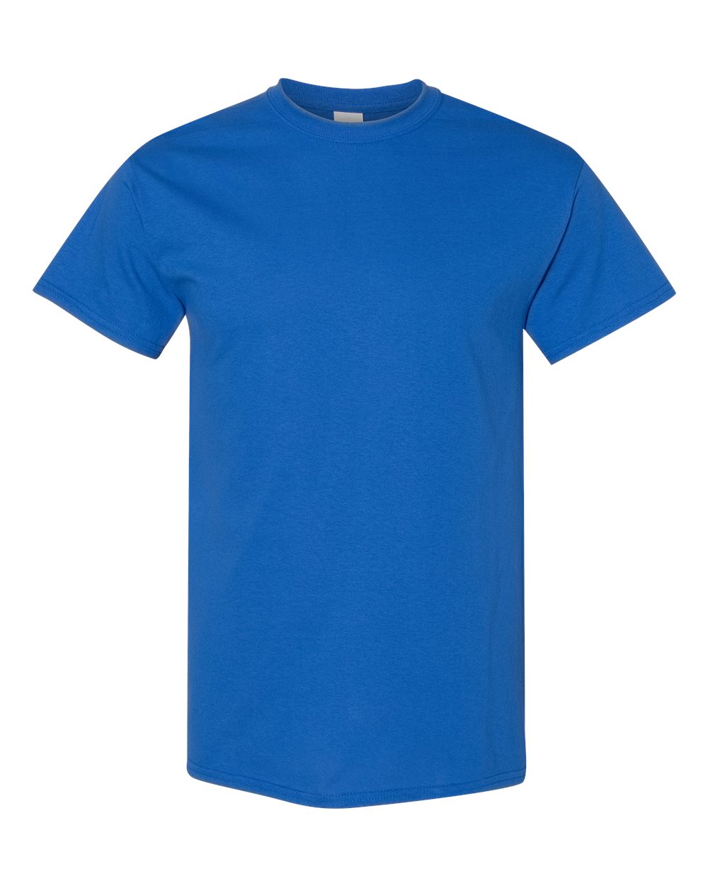 Gildan royal blue t-shirt on white background.