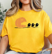 Gold Pac Man jack-o-lantern Halloween retro arcade pumpkin tee