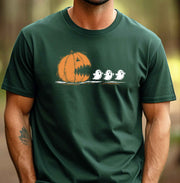Hunter Green Pac Man jack-o-lantern Halloween retro arcade pumpkin tee