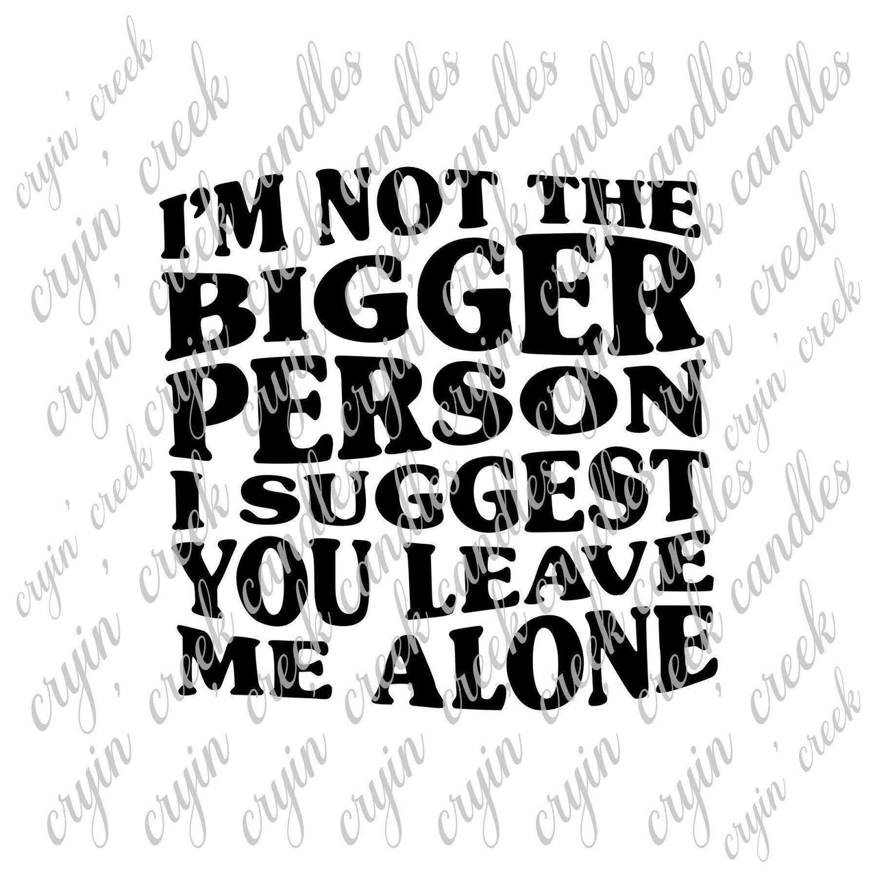 I'm Not the Bigger Person Digital Download