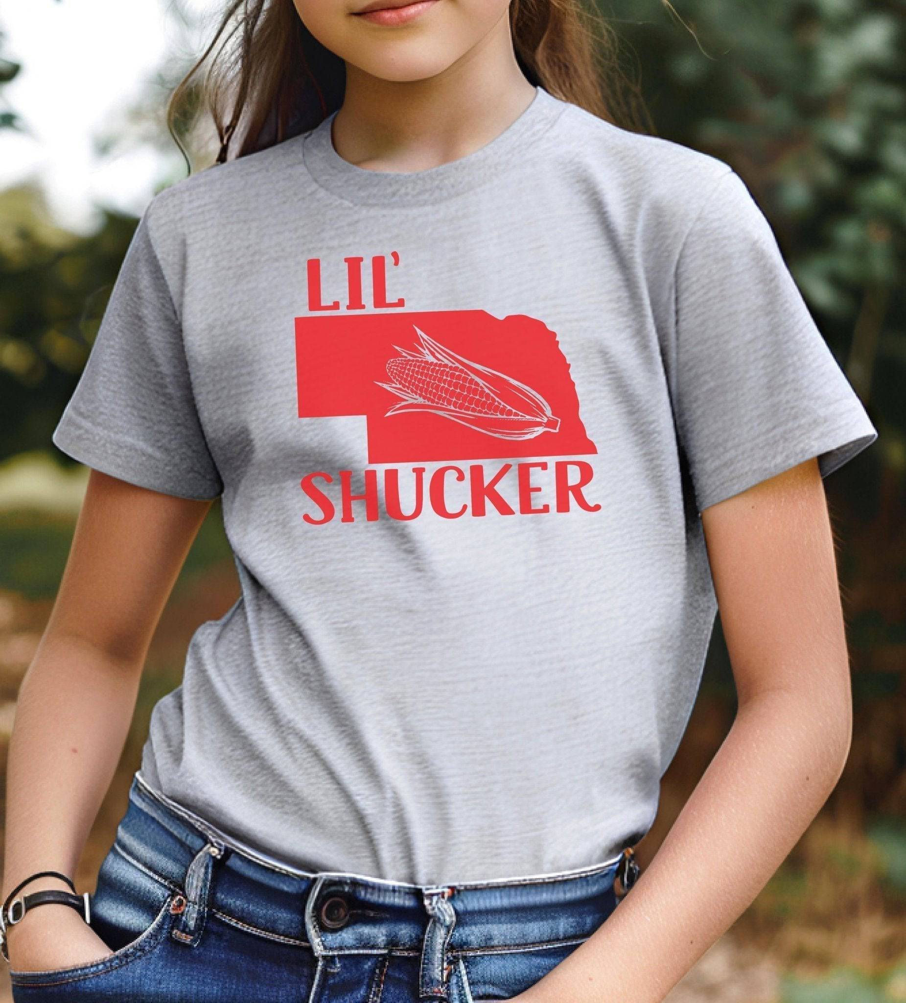 Nebraska Lil' Shucker Youth T-shirt Grey