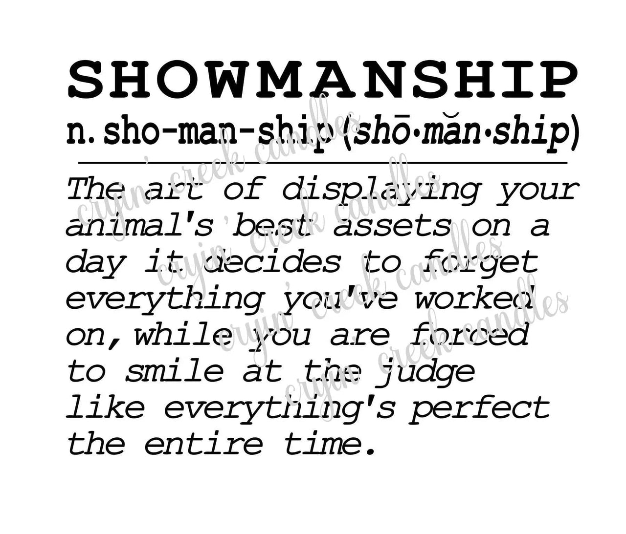 Showmanship Definition Digital Download - Cryin Creek