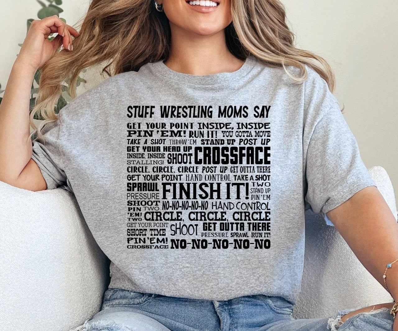 Stuff Wrestling Moms Say Adult Unisex T-Shirt Sport Grey