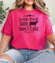 Wash Rack Hair Don't Care Dairy T-shirt Hot Pink
