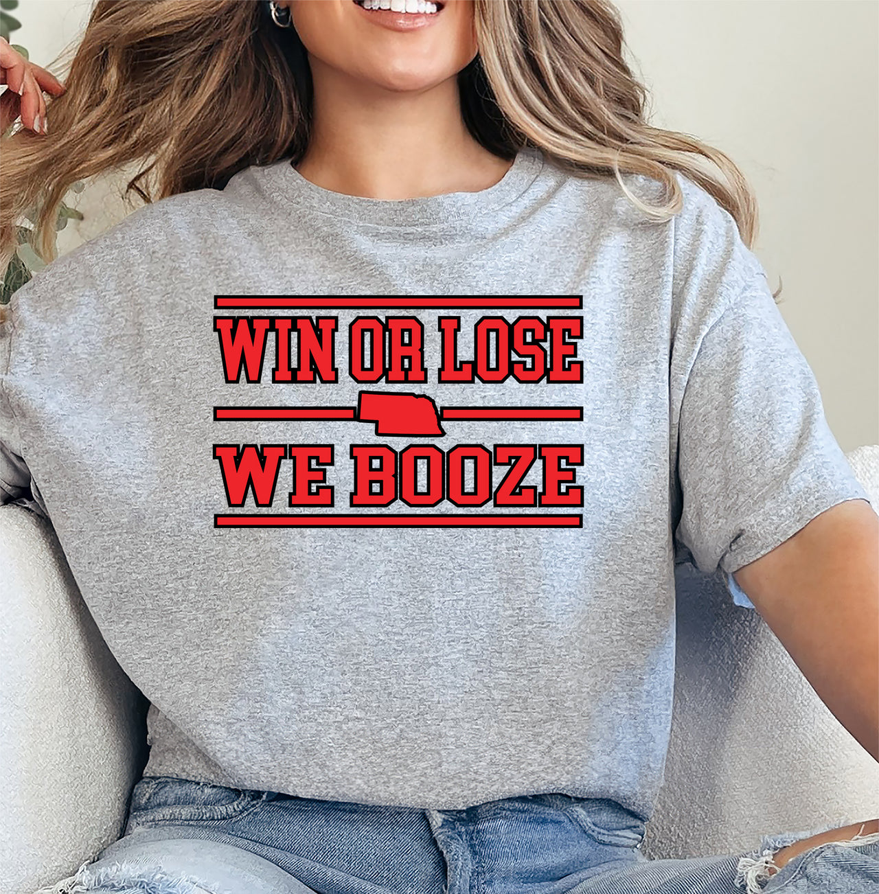 Win or Lose We Booze Cotton T-Shirt