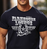 Black Farmhouse Lounge Saloon Logo T-Shirt for Nebraska Apparel