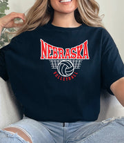 Black Nebraska Volleyball Graphic T-Shirt