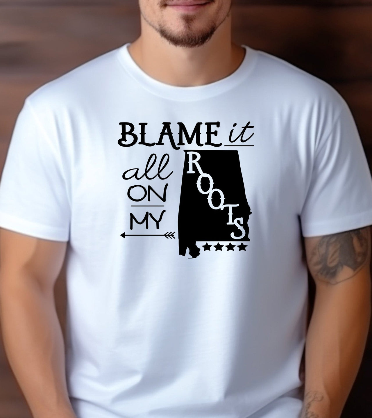 Blame It All On My Alabama Roots Adult Unisex Cotton T-shirt - 1