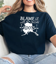 Blame it All On My Alaska Roots Adult Unisex Cotton T-Shirt - 1