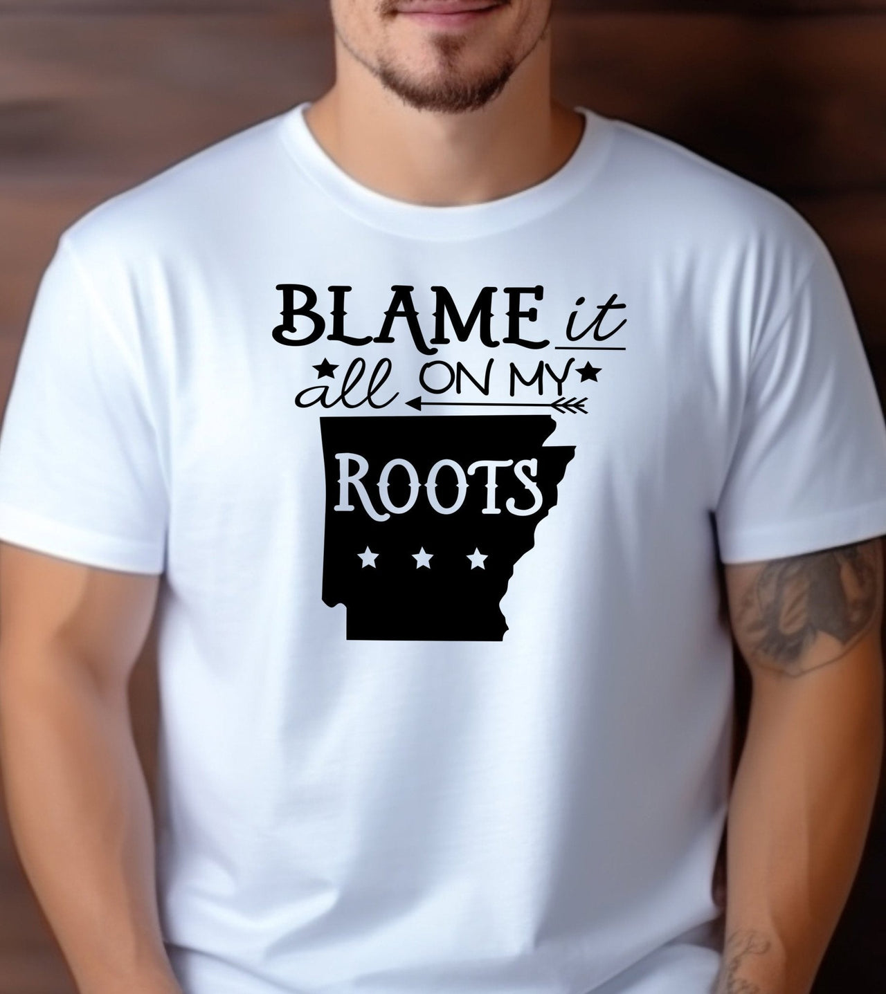 Blame It All On My Arkansas Roots Adult Unisex Cotton T-Shirt - 1