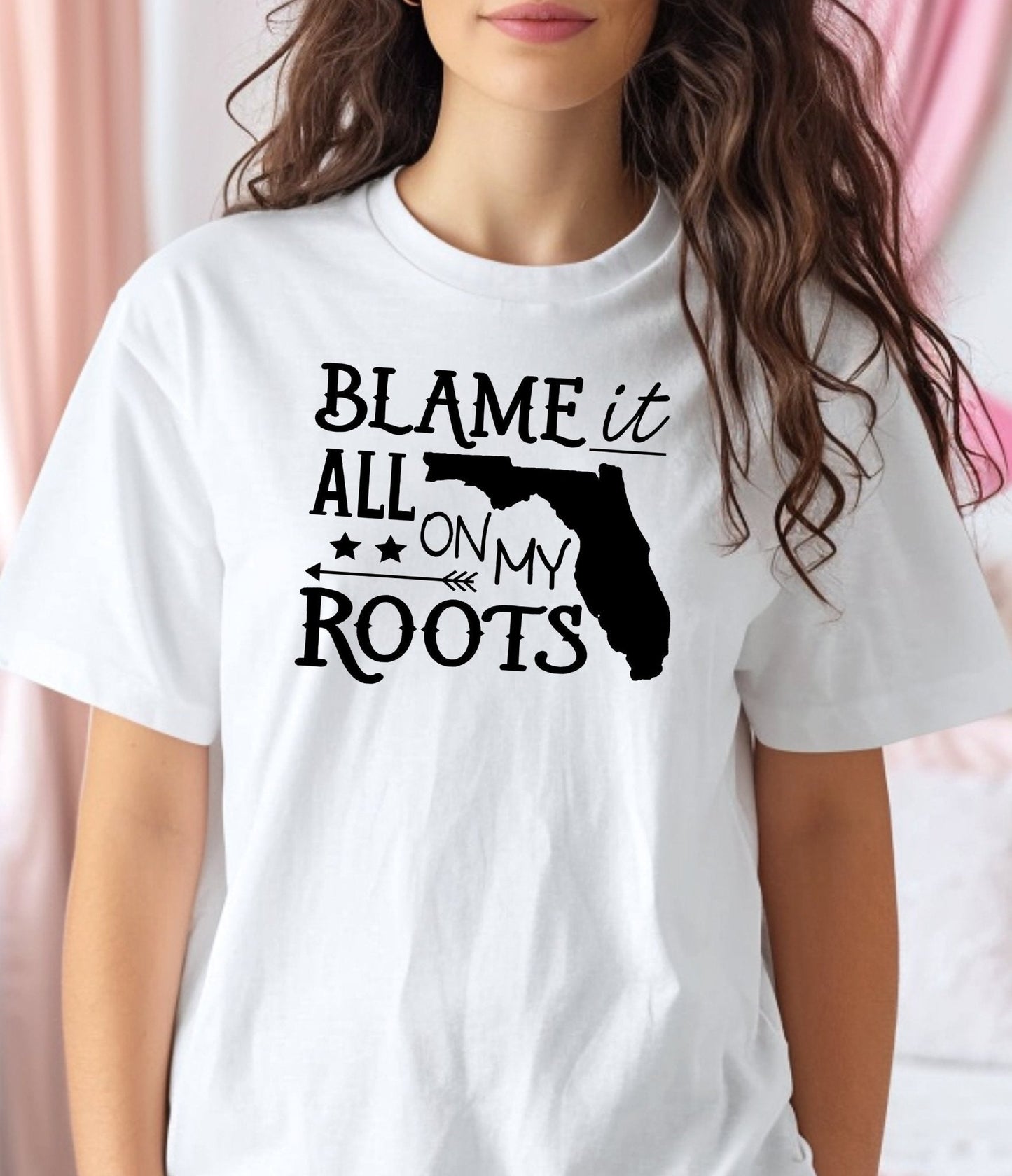 Blame It All On My Florida Roots Adult Cotton Unisex T-Shirt - 1