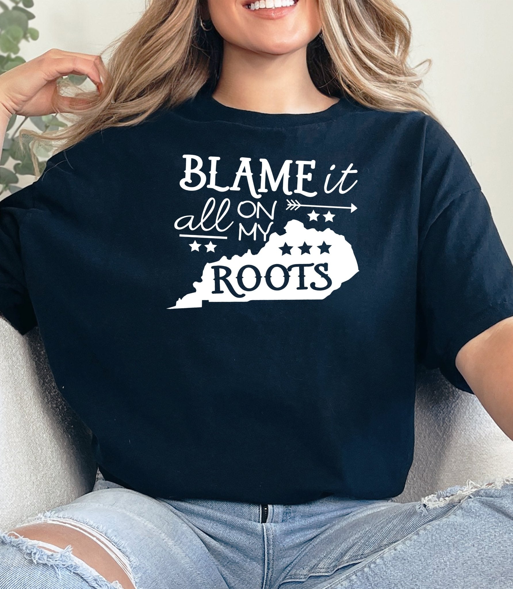 Blame it All On My Kentucky Roots Adult Unisex Cotton T-Shirt | Cryin Creek