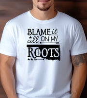 Blame it All On My Oklahoma Roots Adult Cotton Unisex T-Shirt | Cryin Creek